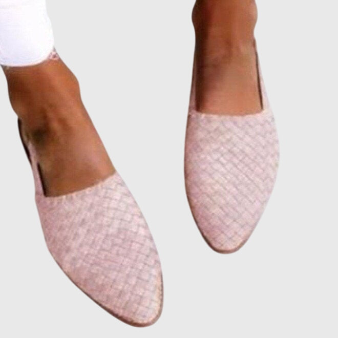 Women's Orthopedic Woven Loafers Pointed Toe Slip On Flat