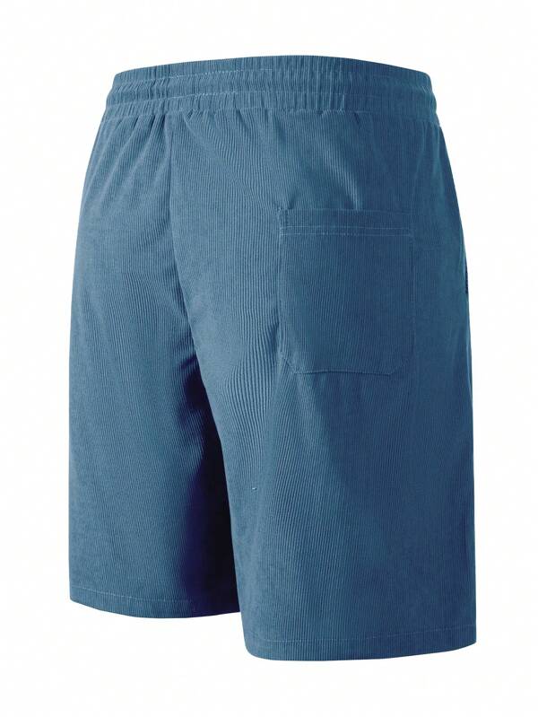 Men's Corduroy Shorts Elastic Waist Relaxed Fit Casual