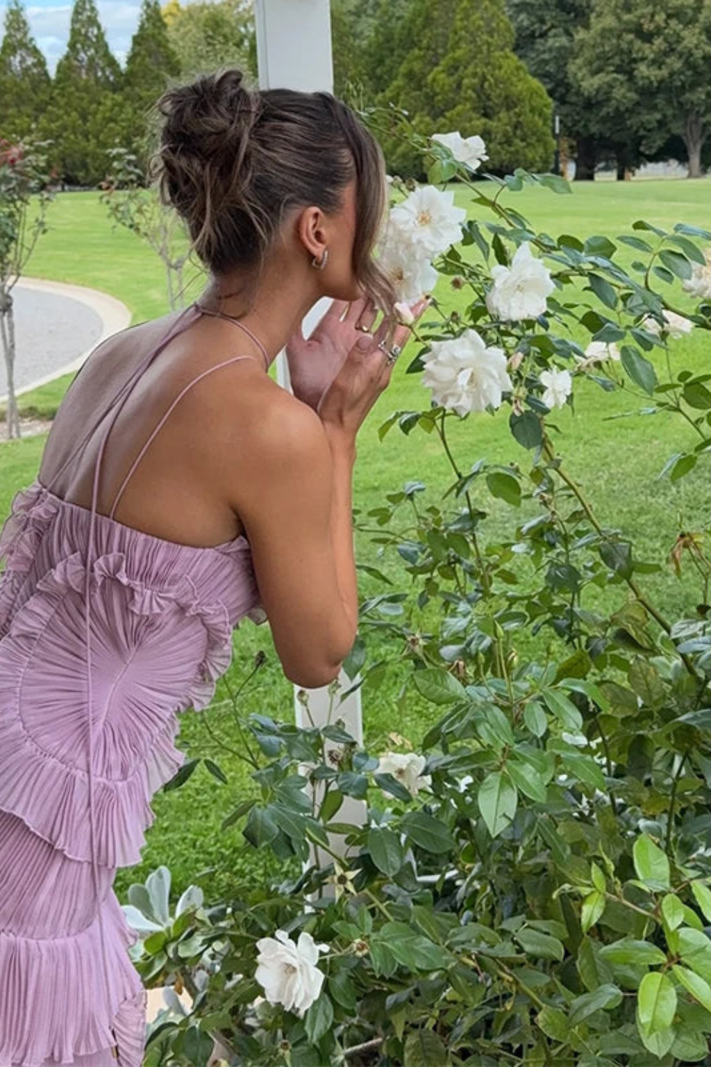 Women's Sleeveless Halter Backless Ruffled Maxi Summer Wedding Guest Dress