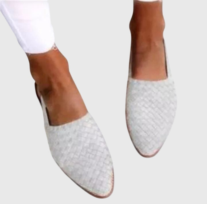 Women's Orthopedic Woven Loafers Pointed Toe Slip On Flat