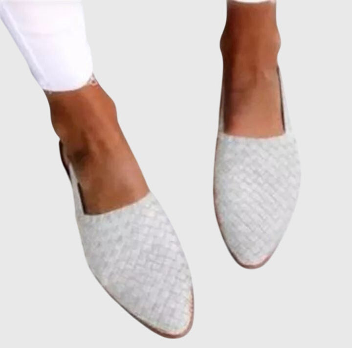 Women's Orthopedic Woven Loafers Pointed Toe Slip On Flat