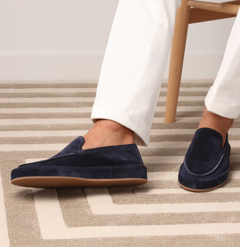 Men's Suede Slip-On Loafer Shoes Cushioned Sole Smart Casual