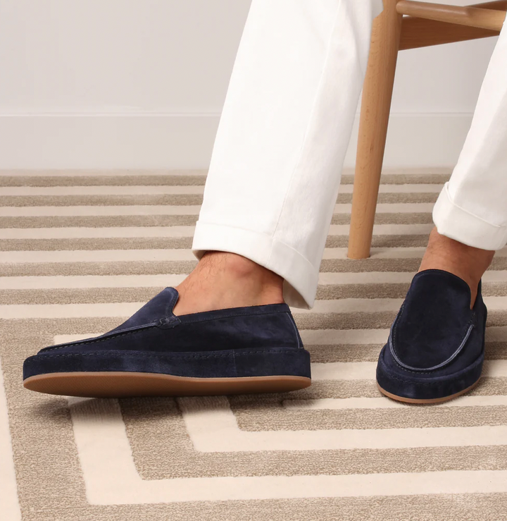 Men's Suede Slip-On Loafer Shoes Cushioned Sole Smart Casual