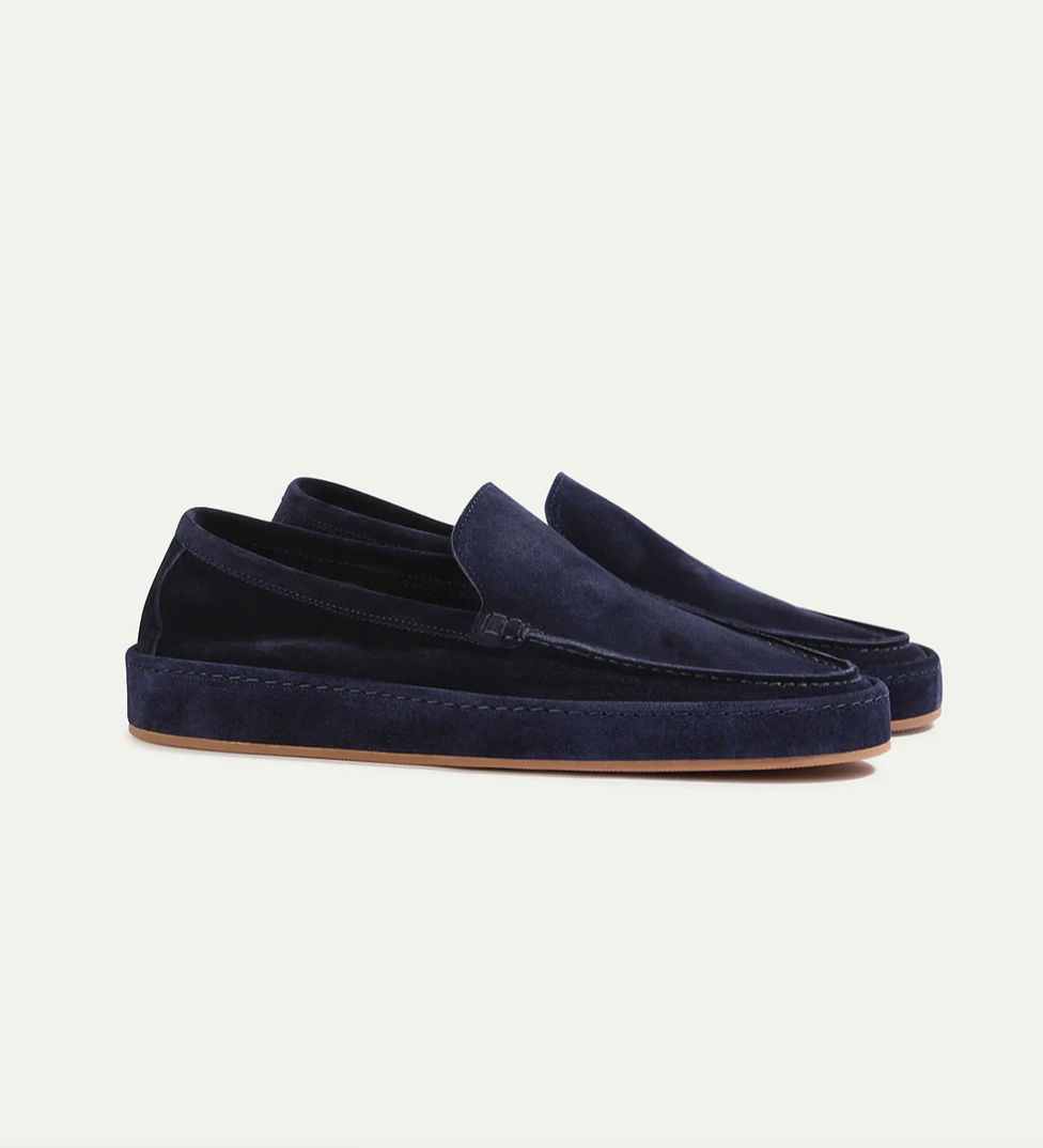 Men's Suede Slip-On Loafer Shoes Cushioned Sole Smart Casual
