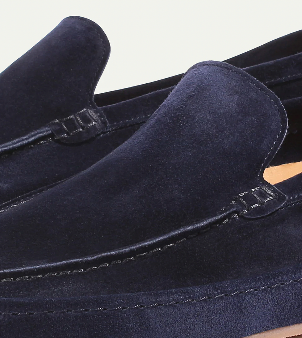 Men's Suede Slip-On Loafer Shoes Cushioned Sole Smart Casual