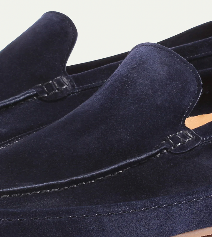 Men's Suede Slip-On Loafer Shoes Cushioned Sole Smart Casual