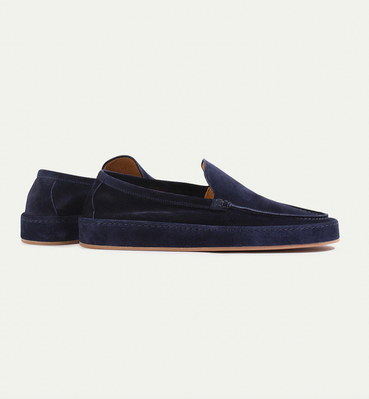 Men's Suede Slip-On Loafer Shoes Cushioned Sole Smart Casual