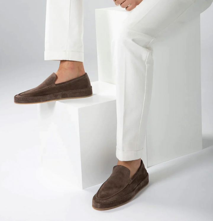 Men's Suede Slip-On Loafer Shoes Cushioned Sole Smart Casual