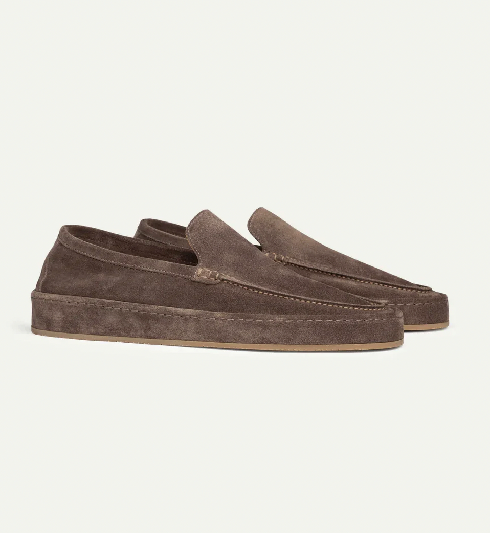 Men's Suede Slip-On Loafer Shoes Cushioned Sole Smart Casual