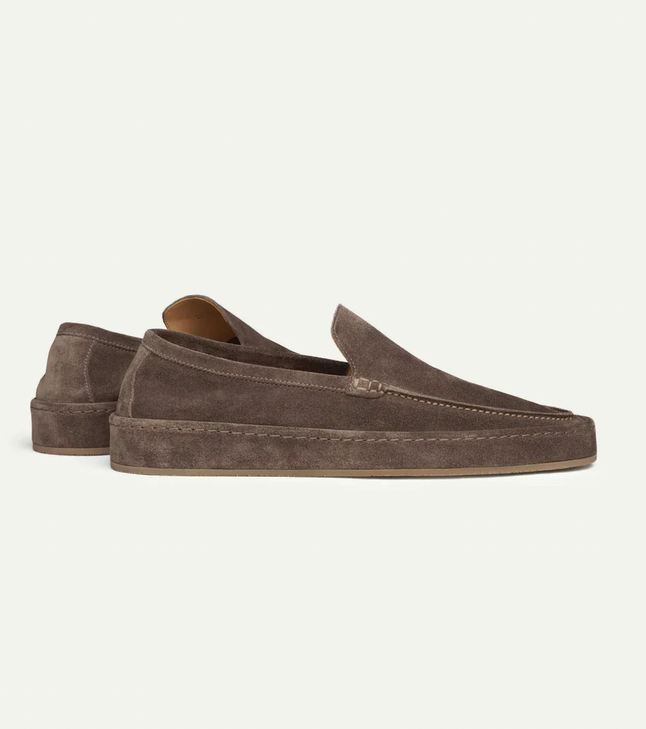 Men's Suede Slip-On Loafer Shoes Cushioned Sole Smart Casual