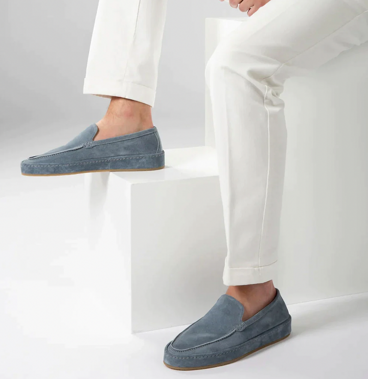 Men's Suede Slip-On Loafer Shoes Cushioned Sole Smart Casual