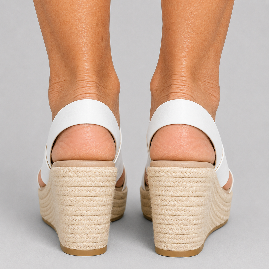 Women's Open Toe Espadrille Wedge Sandals with Cross Strap Slingback