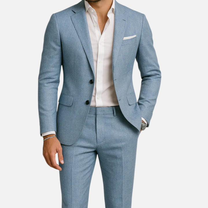 Men's Linen Two Piece Suit Slim Fit Classic Elegant