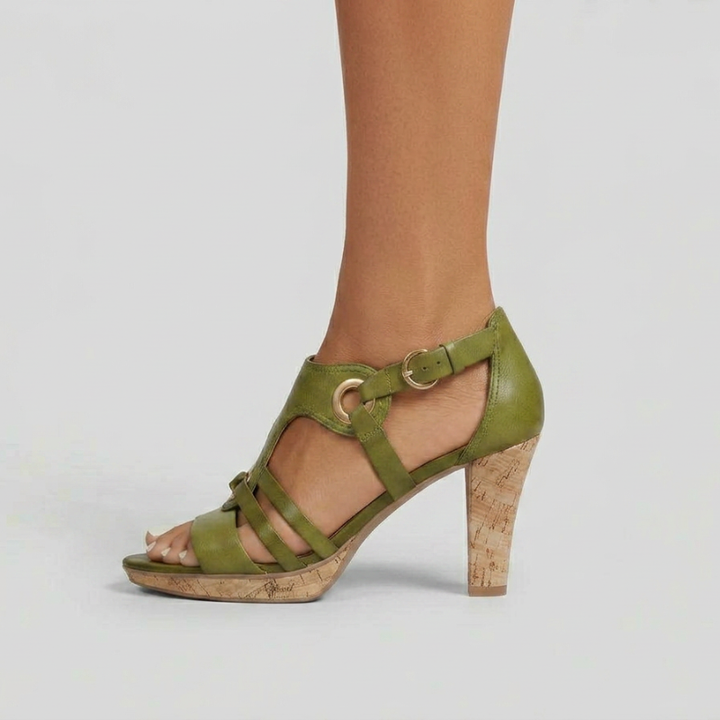 Cork Heel High Heels