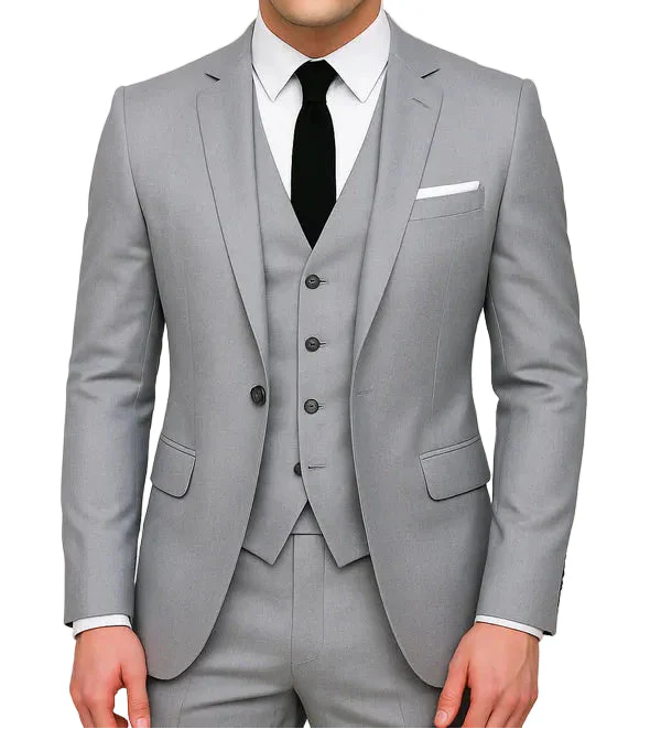 Men's Elegant 3 Piece Slim Fit Formal Suit Set Single Breasted