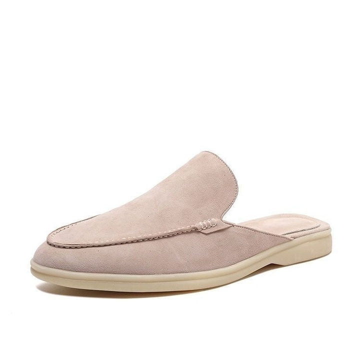 Men's Suede Backless Loafers Slip On Mule Flat Shoes