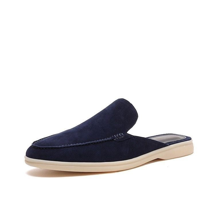 Men's Suede Backless Loafers Slip On Mule Flat Shoes