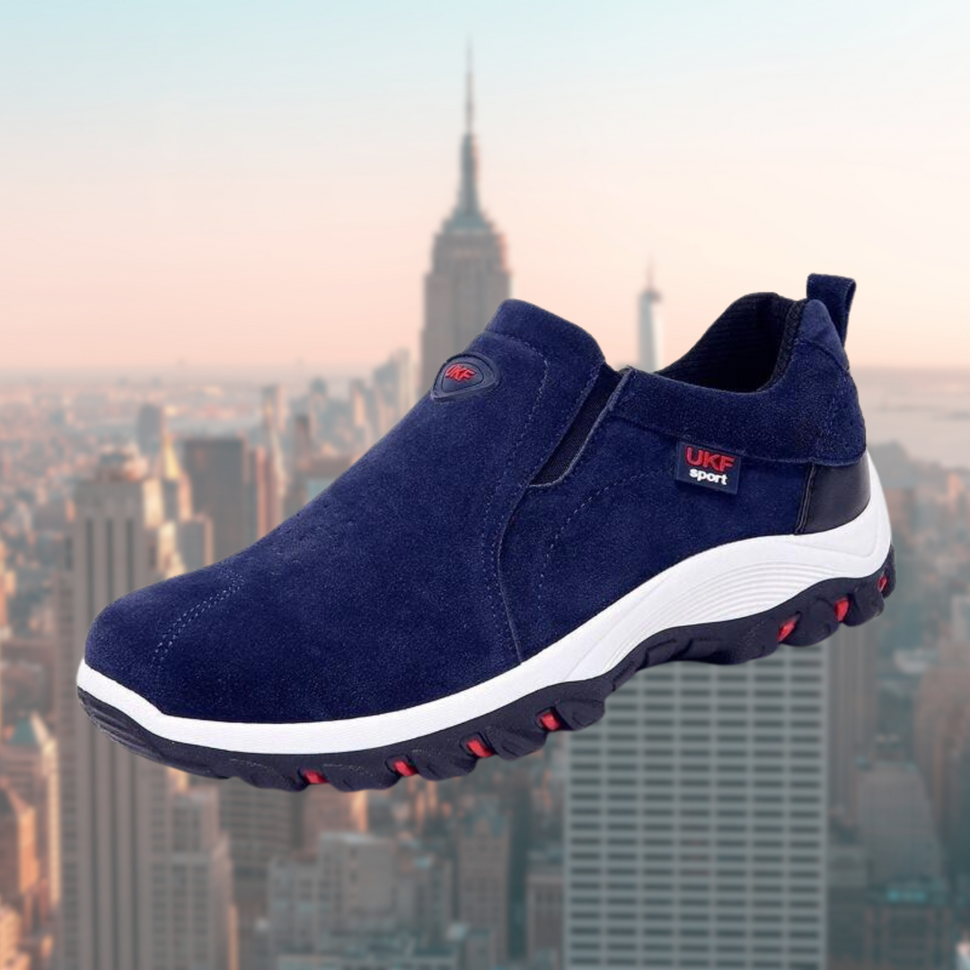 Men's Suede Slip-On Shoes Cushioned Outdoor Sole