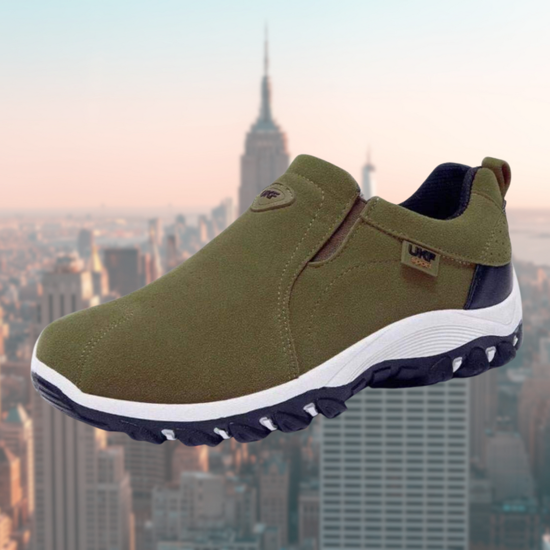 Men's Suede Slip-On Shoes Cushioned Outdoor Sole