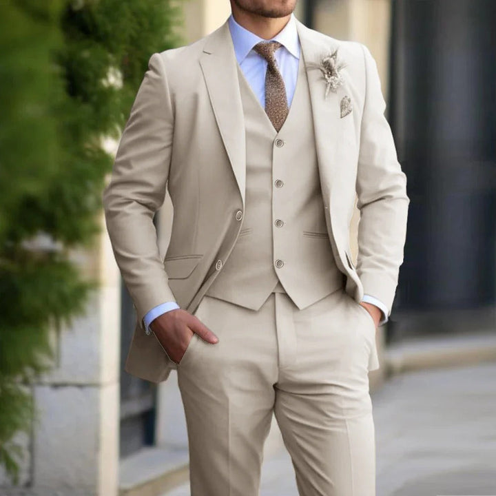 Men's Elegant 3 Piece Slim Fit Formal Suit Set Single Breasted