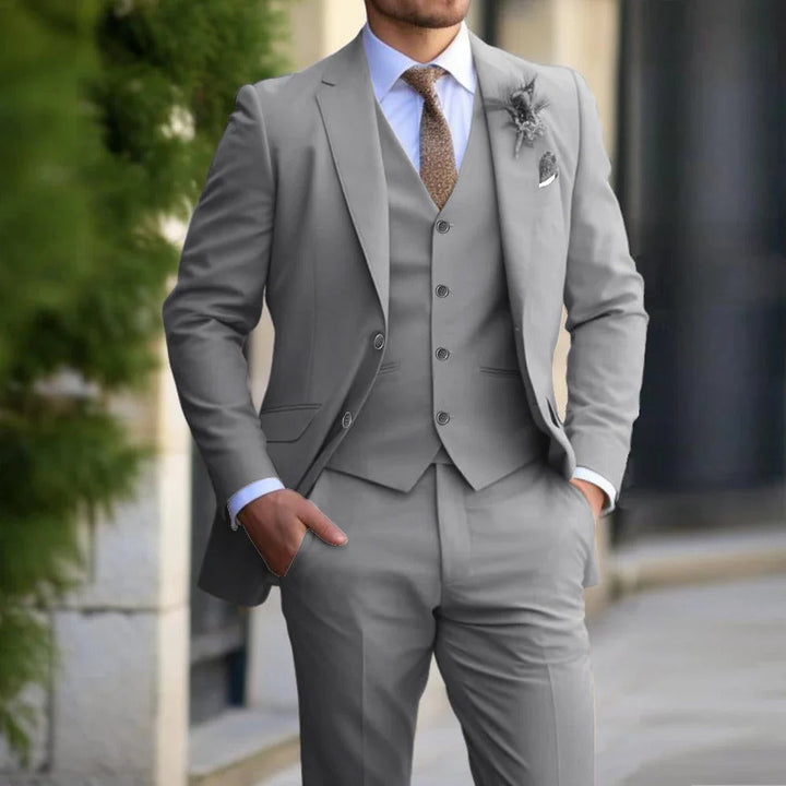 Men's Elegant 3 Piece Slim Fit Formal Suit Set Single Breasted