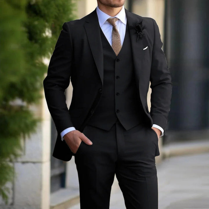 Men's Elegant 3 Piece Slim Fit Formal Suit Set Single Breasted