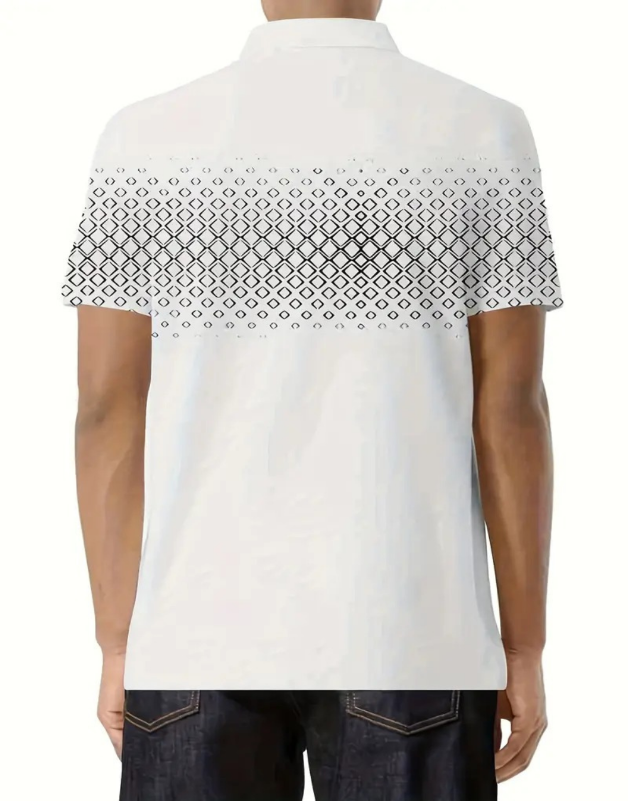 Men's Pique Short Sleeve Polo Shirt with Quarter Zip