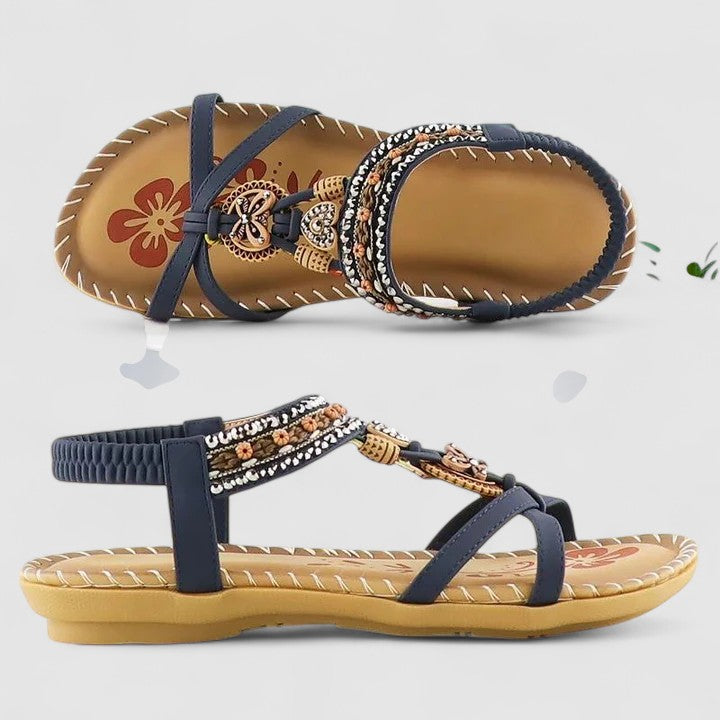 Women's Orthopedic Boho Sandals Elastic Toe Loop Embellished