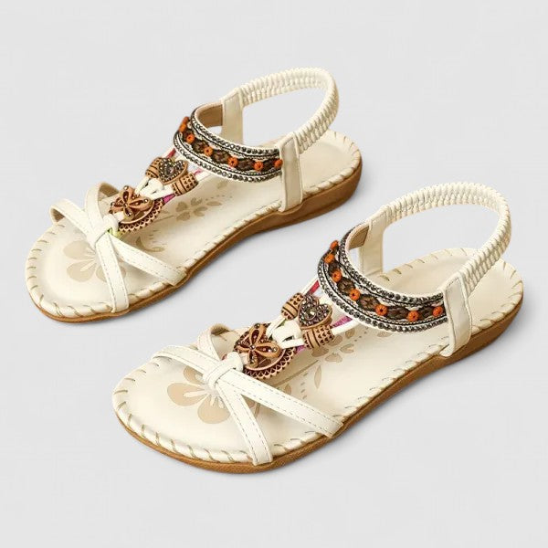 Women's Orthopedic Boho Sandals Elastic Toe Loop Embellished